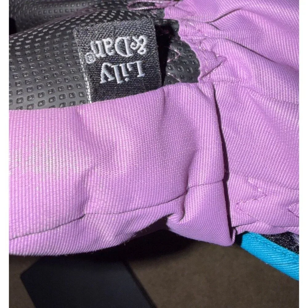 Lily & Dan Kids Toddler Winter Mittens S Purple & Blue Polyester Warm Outerwear